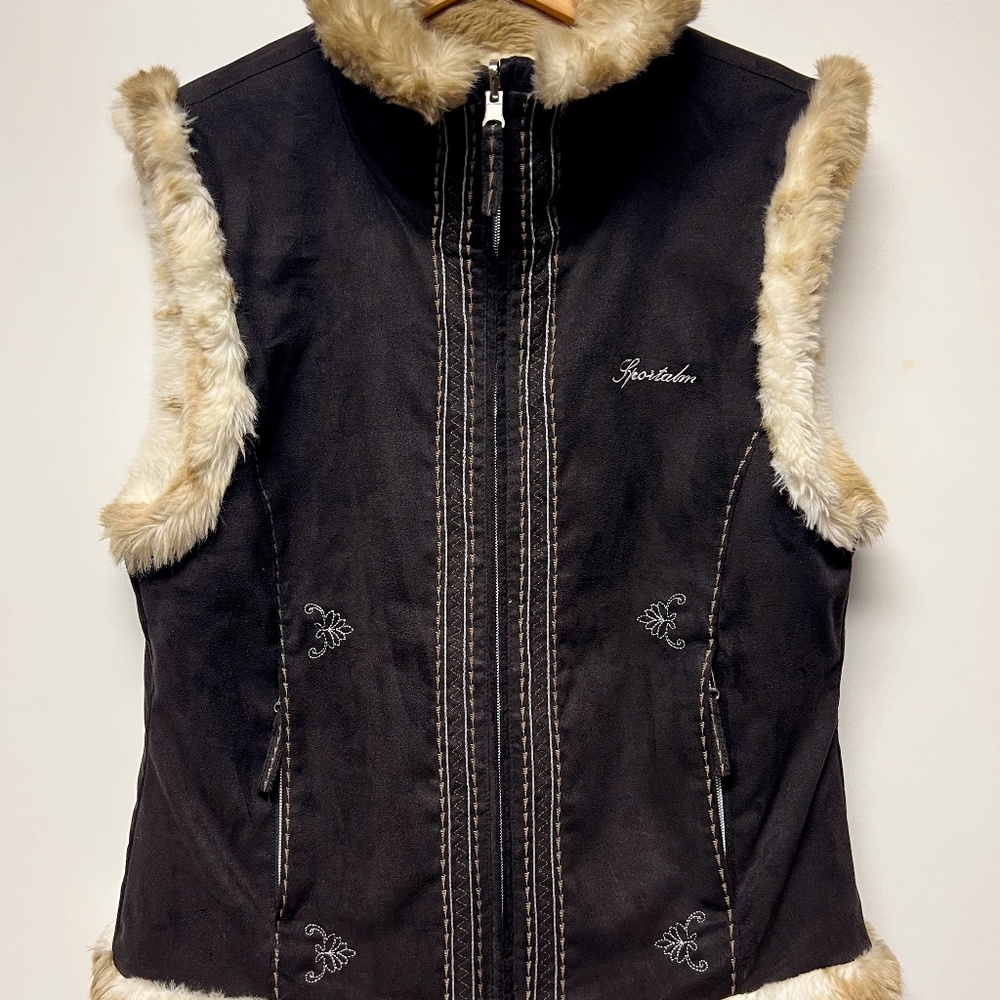 Sportalm faux fur and suede vest